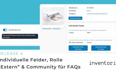 Release 4: Individuelle Felder, Rolle “Extern” & Community für FAQs